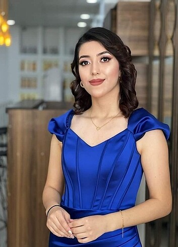 Saten Mavi Abiye