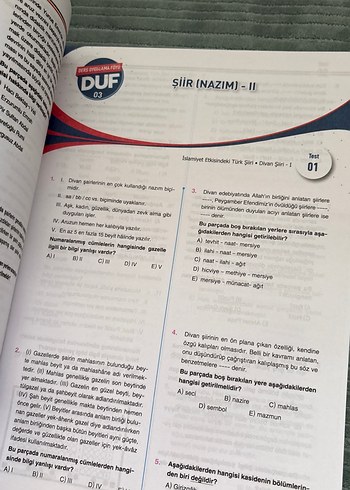  Beden DUF AYT Türk Dili ve Edebiyatı Test Kitabı