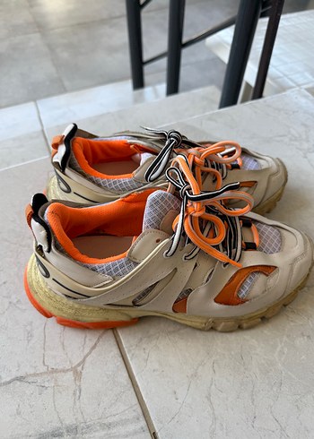 40 Beden Bej Gri Bağcıklı Kadın Sneakers
