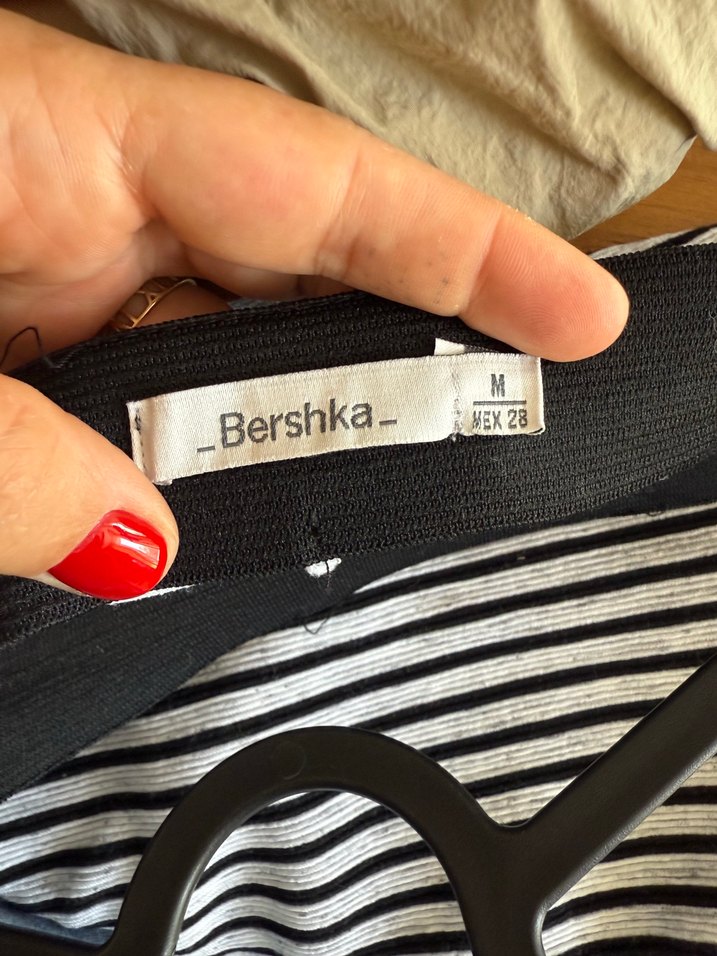 Çizgili Pilili Midi Hamile Eteği - Görsel 3