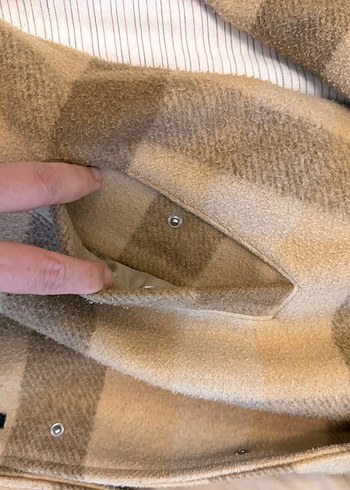 Bej Düğmeli Midi Boy Hamile Kabanı - Görsel 3