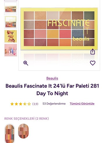  Beden Beaulis Fascinate Çok Renkli Far Paleti