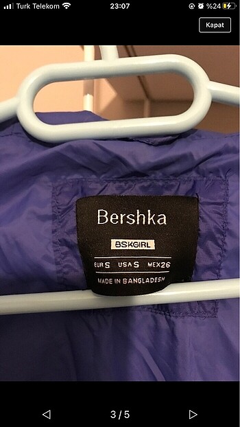 s Beden Bershka yağmurluk