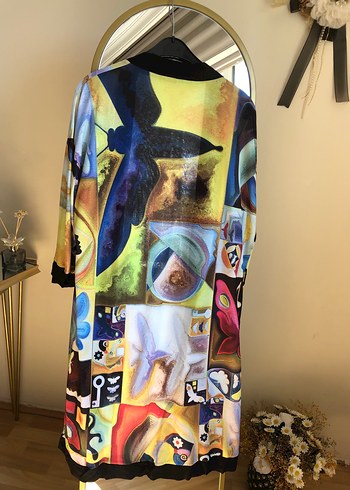 Diğer Uzun, Bağlamalı, Çok Renkli Batik Kadın Kimono