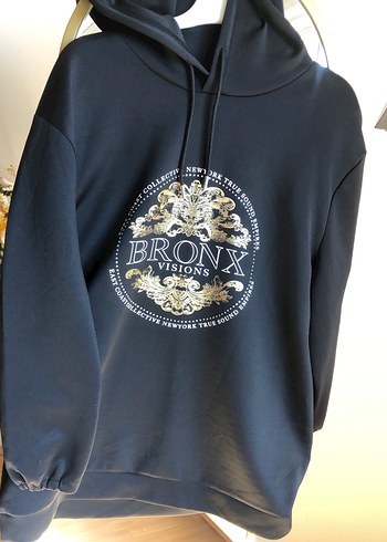 m Beden kahverengi Renk BRONX Baskılı Zincir Detaylı Kapüşonlu Sweatshirt
