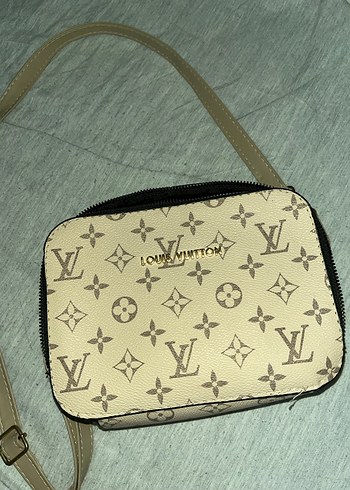 Bej Louis Vuitton Baskılı Çapraz Çanta - Görsel 2