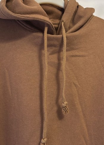 Kahverengi Kapüşonlu Salaş Sweatshirt - Görsel 3