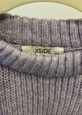 Lila Kadın Triko Kazak, Yuvarlak Yaka, Rahat Kesim - Görsel 3