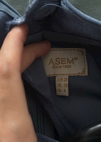 Nakışlı Uzun Kollu Mavi Drapeli Abiye Elbise - Görsel 5