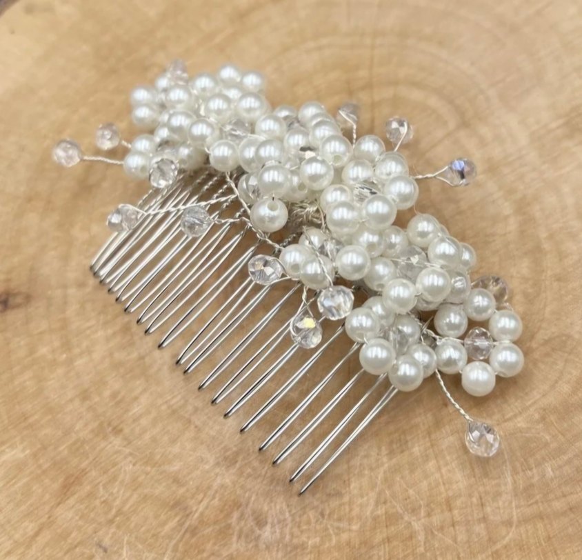 Beyaz İncili Gelin Saç Tokası Çift Set - Görsel 2