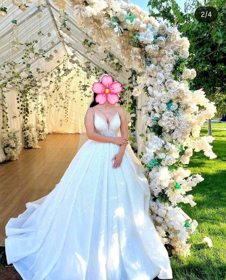 Full taş işlemeli prenses model gelinlik - Görsel 2