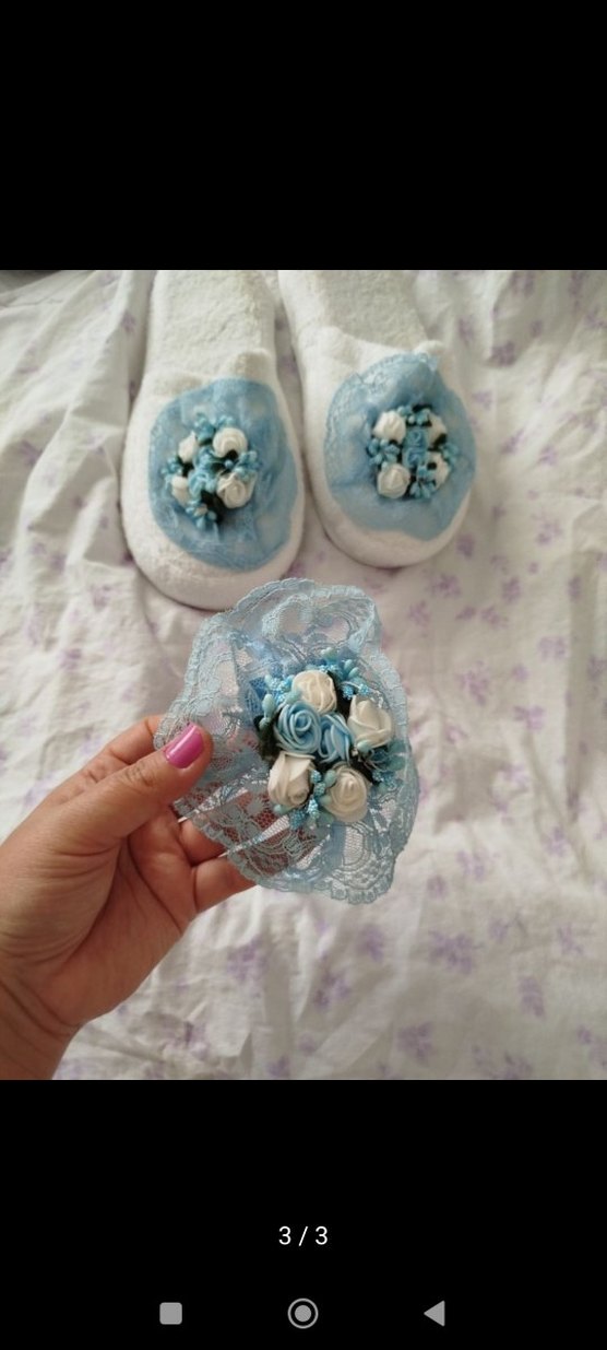 Mavi Dantel Nakışlı Bohem erkek Aksesuar Seti - Görsel 3