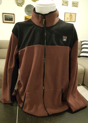 JACK JONES Erkek Kahverengi Fermuarlı Polar Sweatshirt - Görsel 2