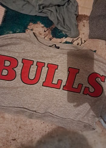 Gri Baskılı Uzun Kollu sweat