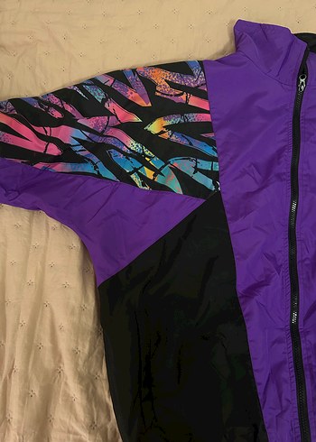 Unisex Mor Renkli Fermuarlı Rüzgarlık - Görsel 3