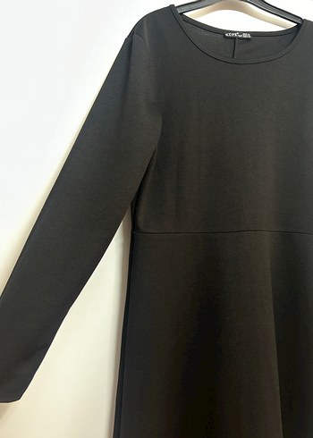 Siyah Uzun Kollu Basic Kadın Elbise - Görsel 2