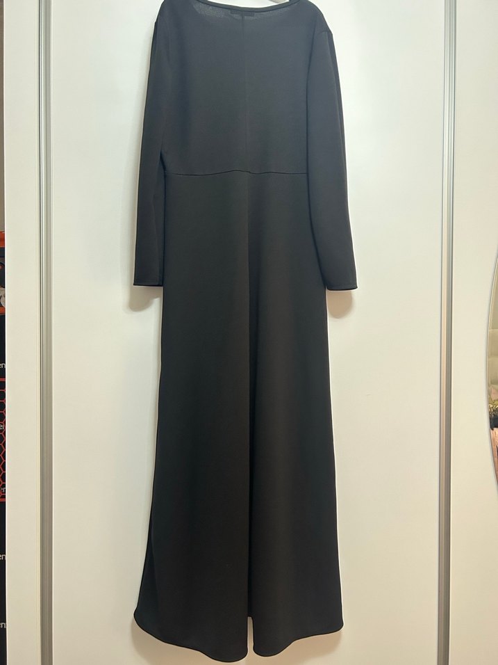 Siyah Uzun Kollu Basic Kadın Elbise - Görsel 3