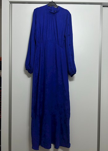 Kadın Lacivert Uzun Kollu Uzun Elbise - Görsel 2