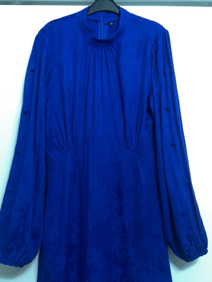 Kadın Lacivert Uzun Kollu Uzun Elbise - Görsel 4