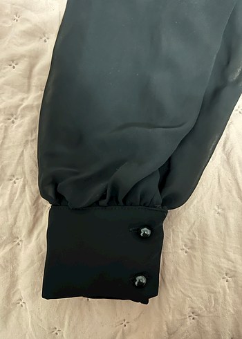 Siyah Drapeli Uzun Kadın Elbise - Görsel 4