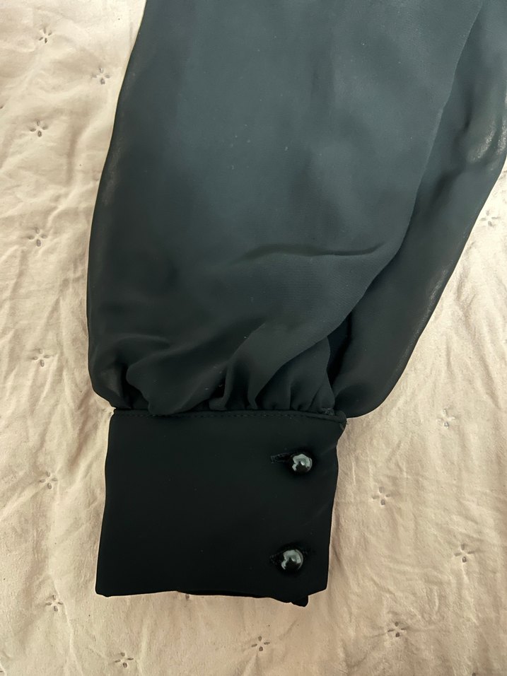 Siyah Drapeli Uzun Kadın Elbise - Görsel 4