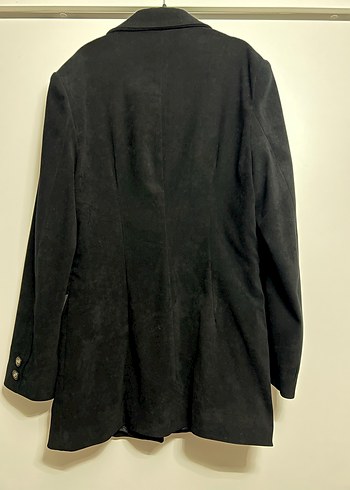 Uzun Siyah Süet Kadın Etekli Takım Elbise - Görsel 6