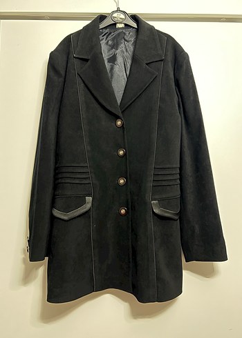 Uzun Siyah Süet Kadın Etekli Takım Elbise - Görsel 4