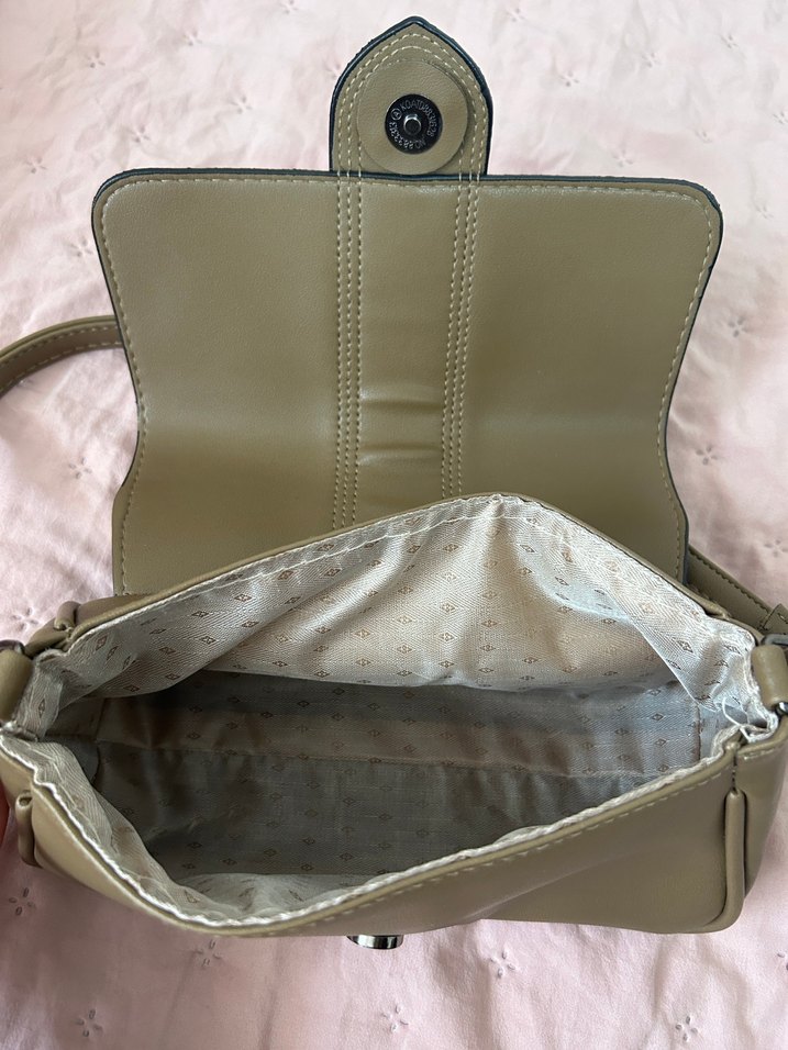 Haki Deri Kemer Detaylı Kadın Çanta - Görsel 2