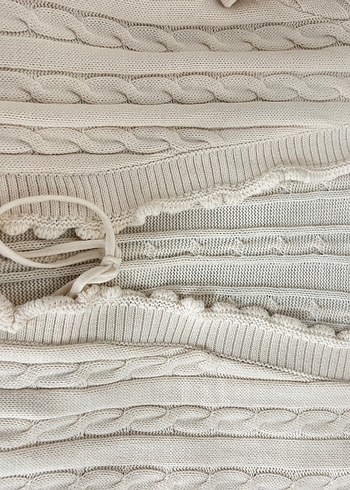 Beyaz Örgü Kadın Hırka - Görsel 5