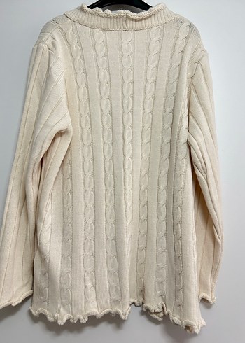 Beyaz Örgü Kadın Hırka - Görsel 2