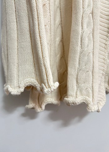 Beyaz Örgü Kadın Hırka - Görsel 4