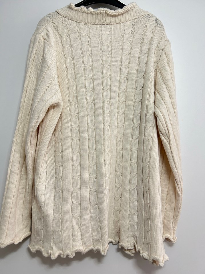 Beyaz Örgü Kadın Hırka - Görsel 2