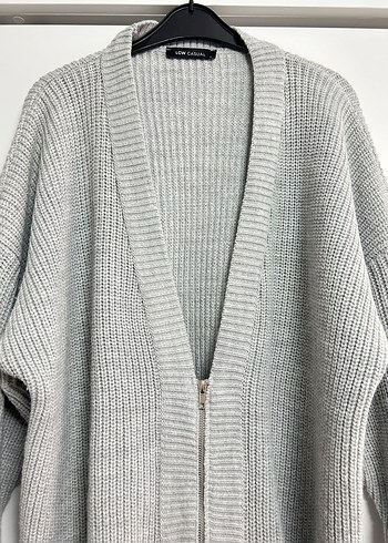 Gri Örgü Kadın Hırka - Görsel 3