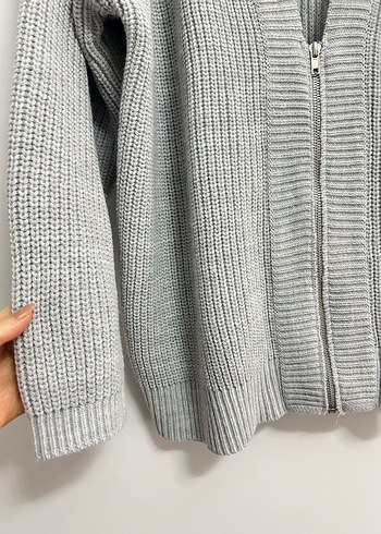Gri Örgü Kadın Hırka - Görsel 5