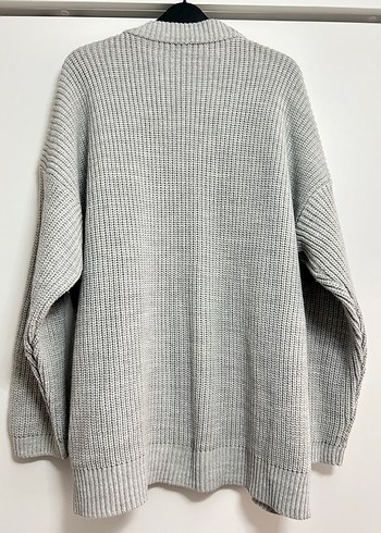 Gri Örgü Kadın Hırka - Görsel 4