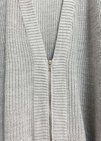 Gri Örgü Kadın Hırka - Görsel 2