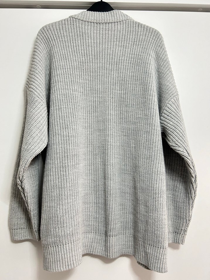 Gri Örgü Kadın Hırka - Görsel 4