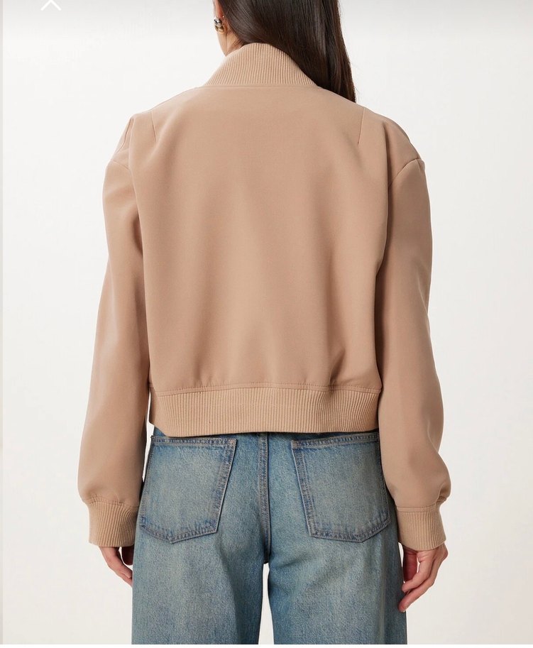 Bej Kadın Süet Düğmeli Midi Ceket - Görsel 2