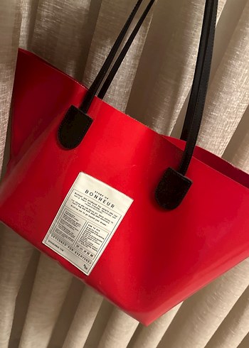 Kırmızı Deri Kadın Omuz Çantası - Görsel 2