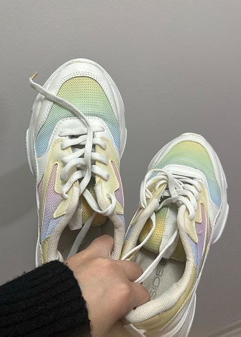 Pastel Bağcıklı Kadın Spor Ayakkabı - Görsel 2