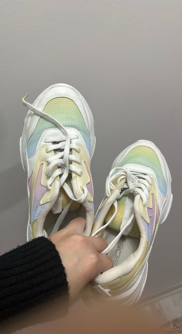 Pastel Bağcıklı Kadın Spor Ayakkabı - Görsel 2