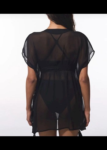 Siyah Mini Drapeli Kadın Mayo - Görsel 2