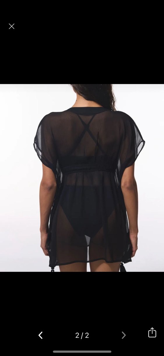 Siyah Mini Drapeli Kadın Mayo - Görsel 2