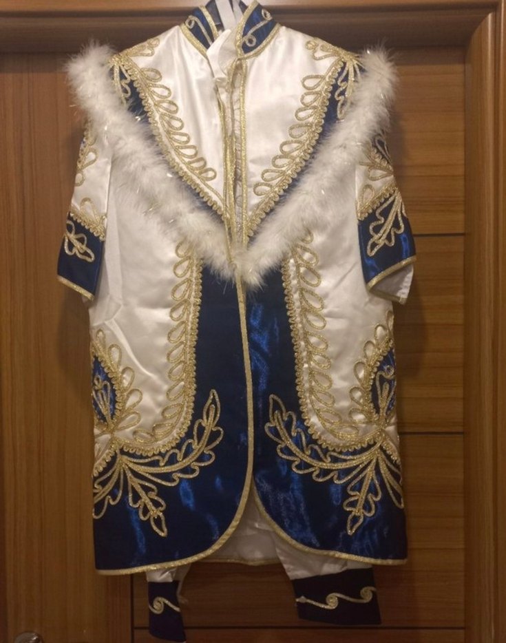 Parlak Beyaz Etnik Erkek Çocuk sünnet Kıyafeti - Görsel 3