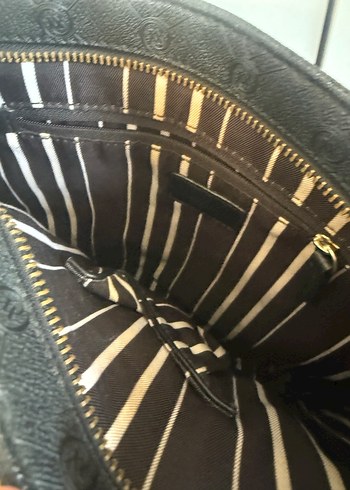Vakko Orjinal Siyah Zebra Desenli Deri Kadın Çanta