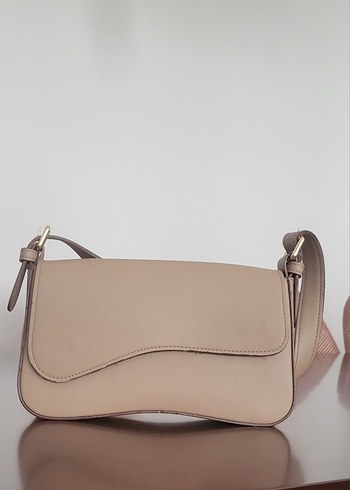 Bej Deri Kadın Omuz Çantası - Görsel 2