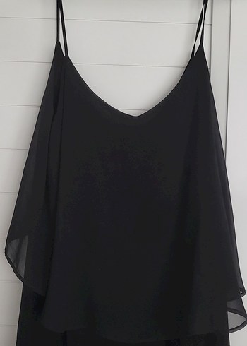 Siyah askılı Salaş Abiye Elbise - Görsel 2