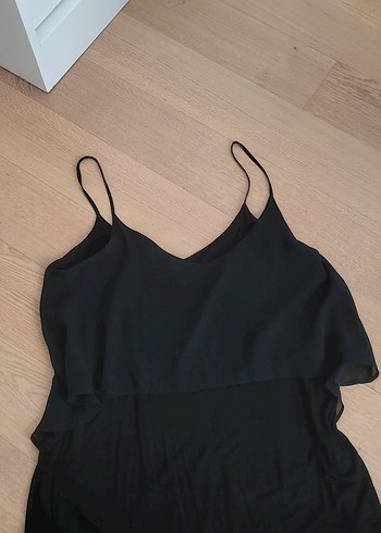 Siyah askılı Salaş Abiye Elbise - Görsel 3