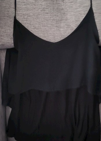 Siyah askılı Salaş Abiye Elbise - Görsel 5