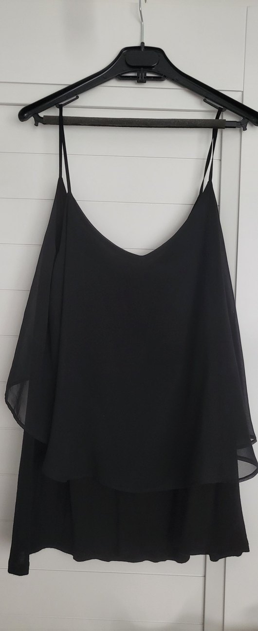 Siyah askılı Salaş Abiye Elbise - Görsel 2